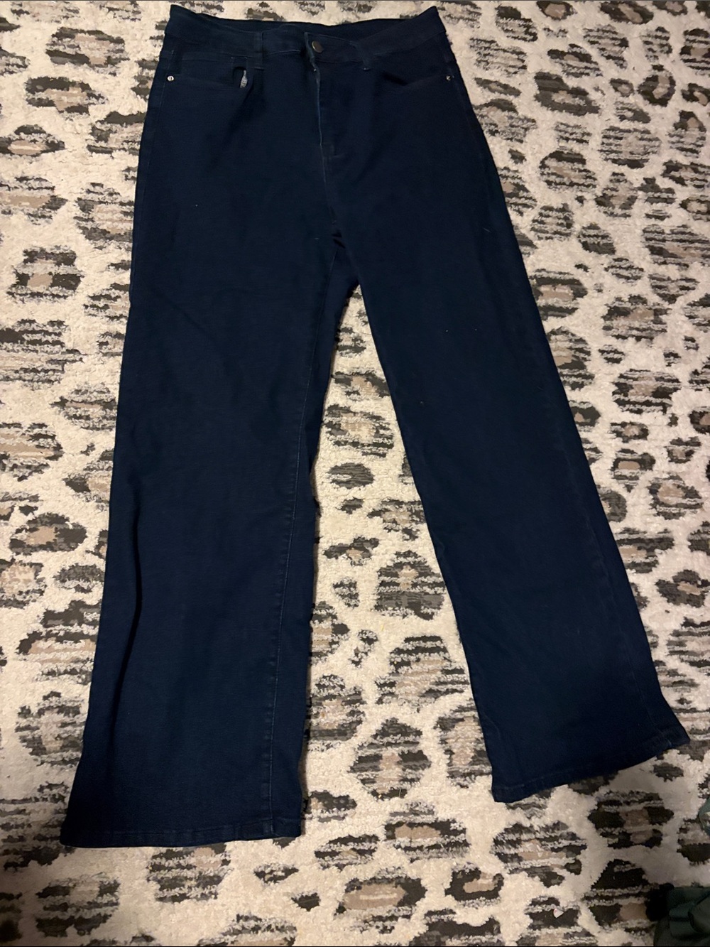 SHEIN Dark Navy Wide Leg Jeans
